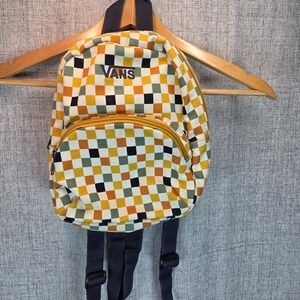 Vans Multicolored Checkered Mini Backpack Bag 2 Pockets Outdoor Skater